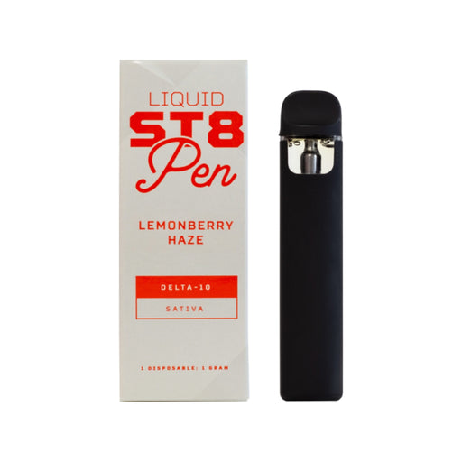 Liquid St8 Delta 10 THC Rechargeable Disposable Vape Lemonberry Haze 1g