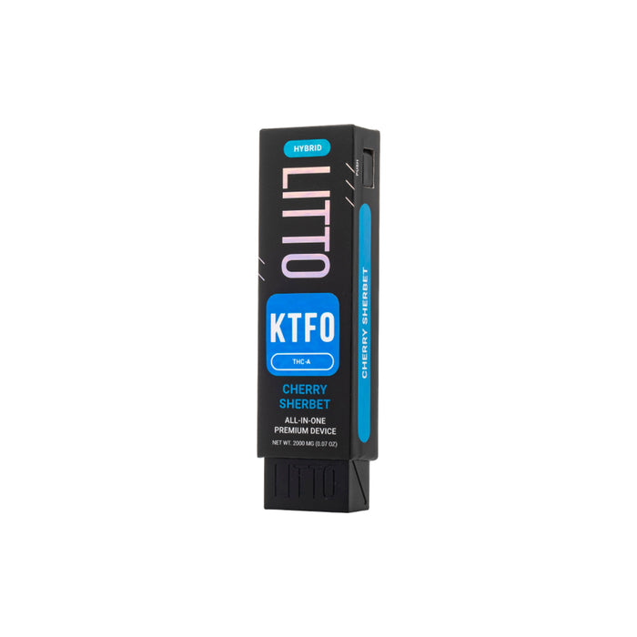 LITTO KTFO Blend THCA Disposable Vape 2g Cherry Sherbet front | CBDdatabase.com