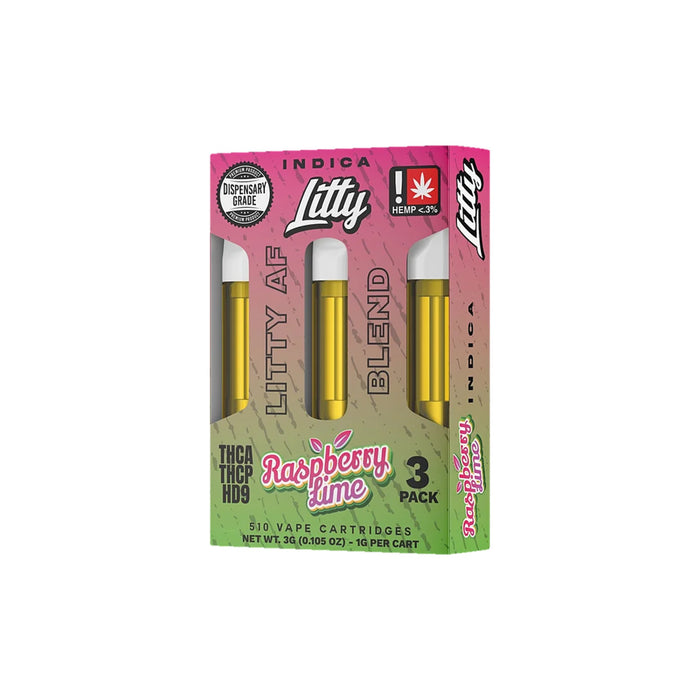 Litty AF Blend THCA and THCP Cartridge 1g (3 Pack) Raspberry Lime