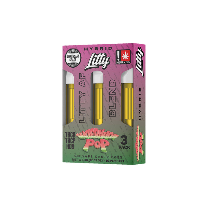 Litty AF Blend THCA and THCP Cartridge 1g (3 Pack) Watermelon Pop