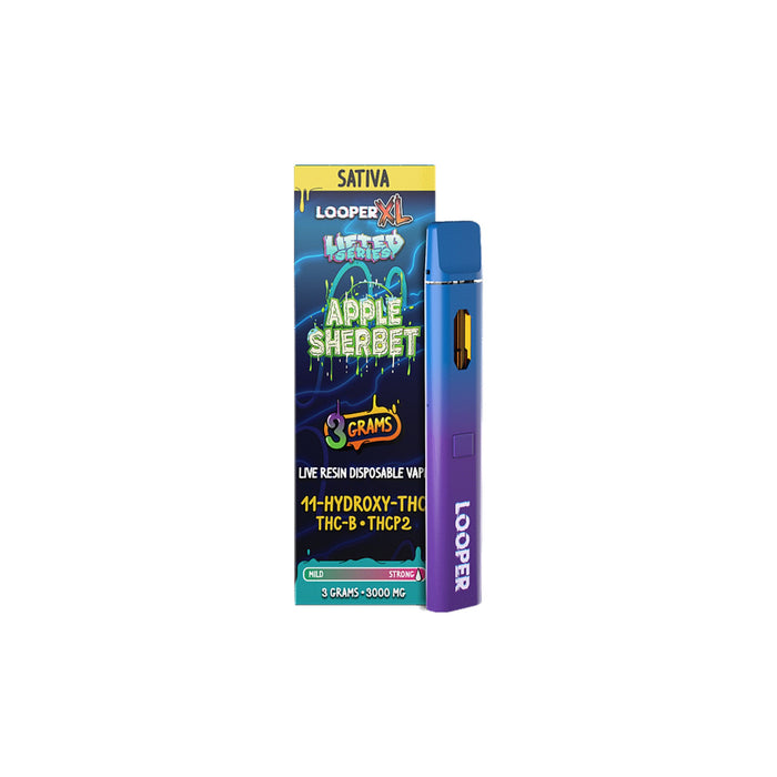 Looper Lifted Series Live Resin Hemp Disposable Vape 3g Apple Sherbet