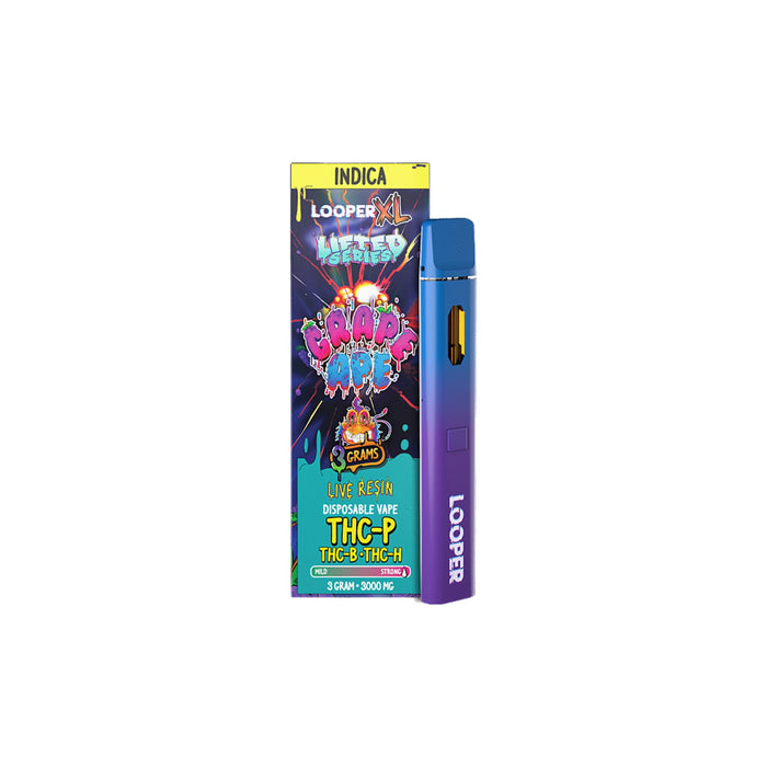 Looper Lifted Series Live Resin Hemp Disposable Vape 3g Grape Ape