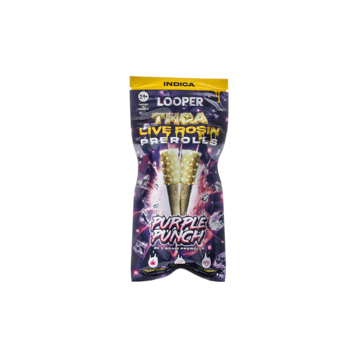 Looper THCA Live Rosin Pre-Rolls 2g (2 Count) Purple Punch