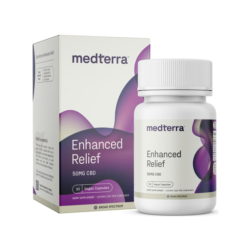 Medterra Enhanced Relief Broad Spectrum CBD Capsules 50mg (30 Count) front