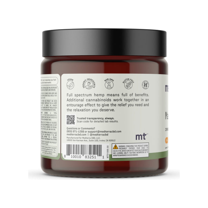 Medterra Max Relief Full Spectrum CBD and THC Gummies Citrus 25mg (20 Count) back
