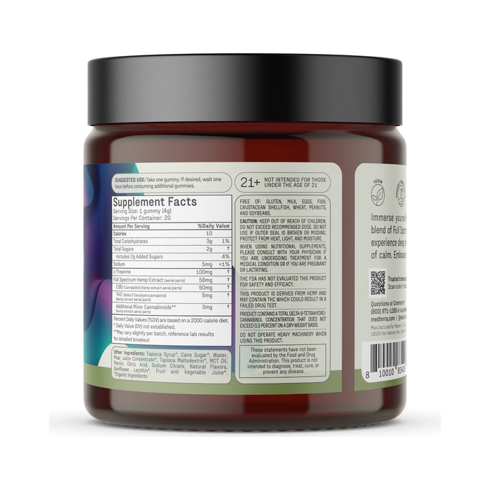 Medterra Unwind Full Spectrum CBD and THC Gummies 50mg CBD 5mg THC (20 Count) back