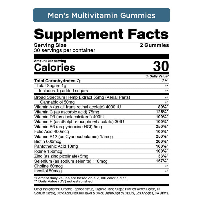 CBDfx Men's Multivitamin CBD Gummies 1500mg (60 Count)