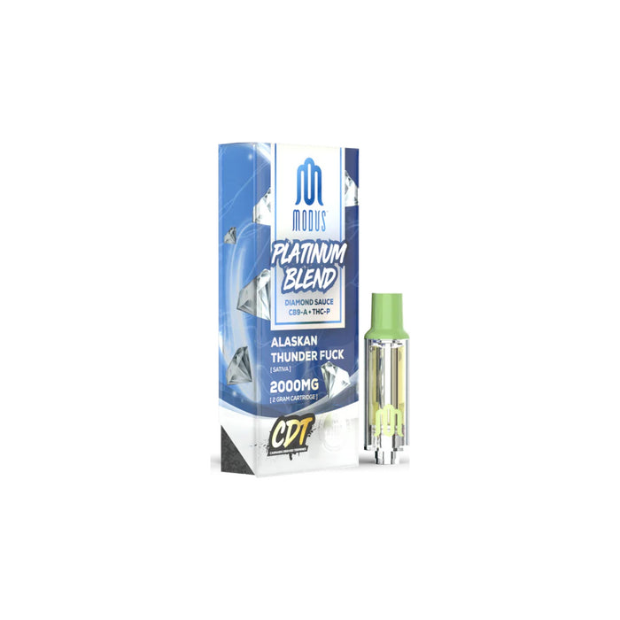 Modus Platinum Blend Diamond Sauce Cartridge 2000mg Alaskan Thunder Fuck front | CBDdatabase.com