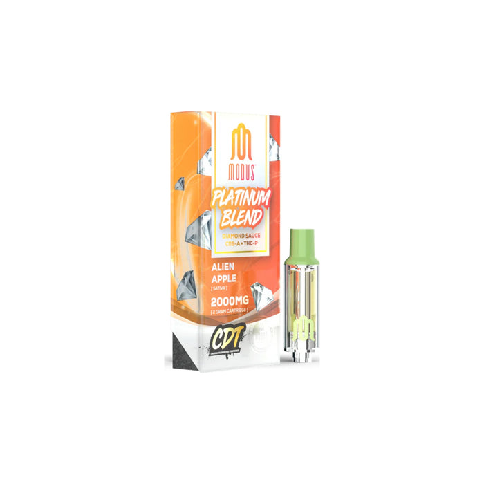 Modus Platinum Blend Diamond Sauce Cartridge 2000mg Alien Apple front | CBDdatabase.com
