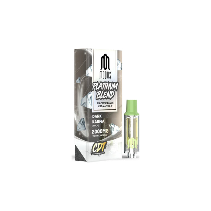 Modus Platinum Blend Diamond Sauce Cartridge 2000mg Dark Karma front | CBDdatabase.com