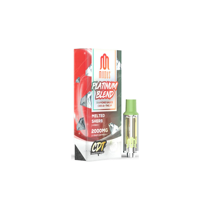 Modus Platinum Blend Diamond Sauce Cartridge 2000mg Melted Sherb front | CBDdatabase.com