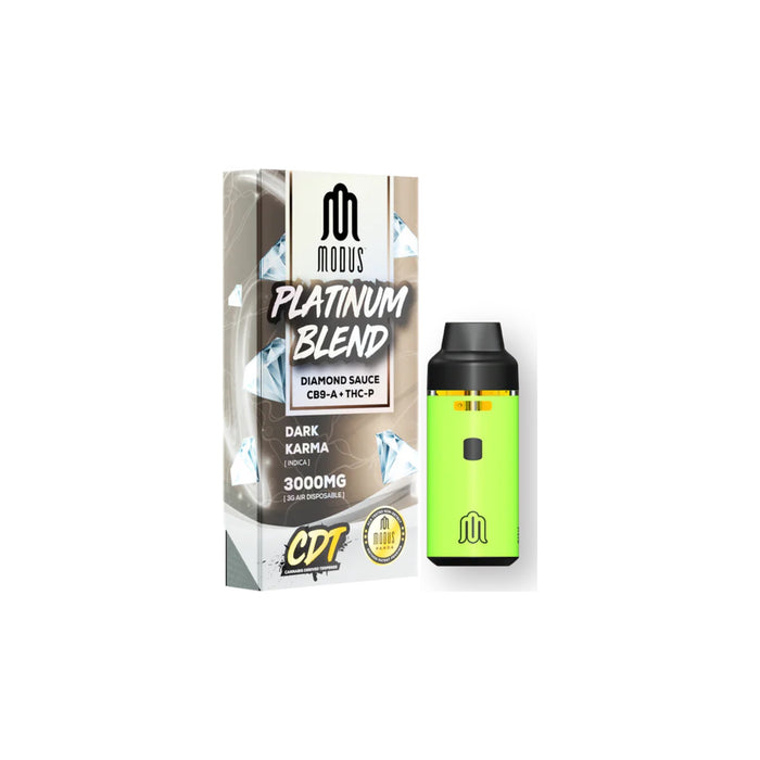 Modus Platinum Blend Diamond Sauce Disposable Vape 3000mg Dark Karma front | CBDdatabase.com
