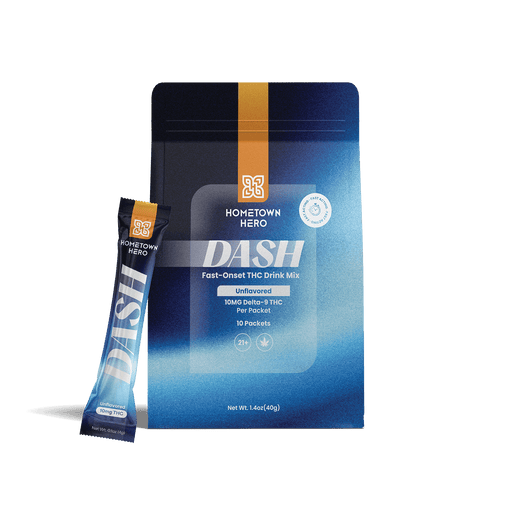 Hometown Hero DASH Unflavored THC Powder 10mg (10 Packets) | CBDdatabase.com