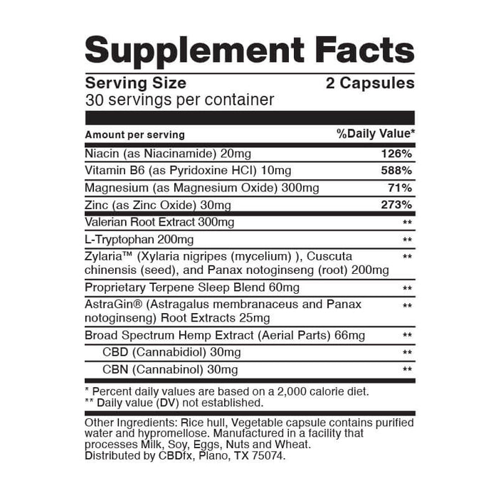 CBDfx CBD + CBN Night Capsules 900mg (60 Count)