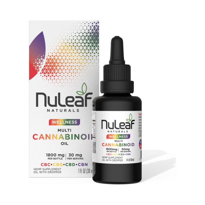 NuLeaf Naturals Full Spectrum Multicannabinoid Oil bottle and box