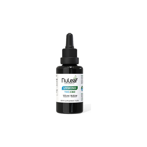 NuLeaf Naturals Unwind Delta 9 THC and CBD Oil (30mL) front | CBDdatabase.com
