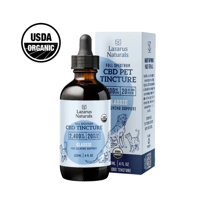 Lazarus Naturals Organic Full Spectrum Pet CBD Tincture, Classic (600mg & 2400mg) - image 1