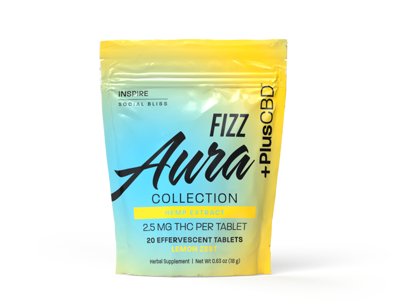 PlusCBD Aura Fizz THC Drink Tablets Lemon Zest 2.5mg (20 Count) | CBDdatabase.com