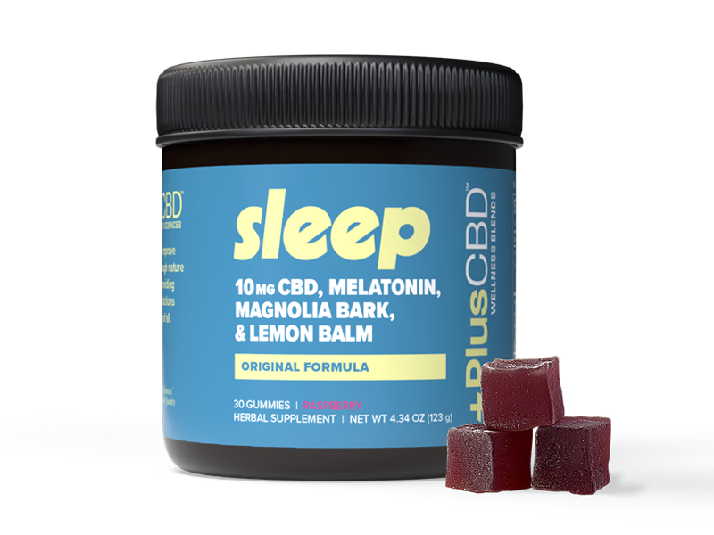 PlusCBD CBD Sleep Gummies Raspberry + Melatonin 10mg (30 Count) | CBDdatabase.com