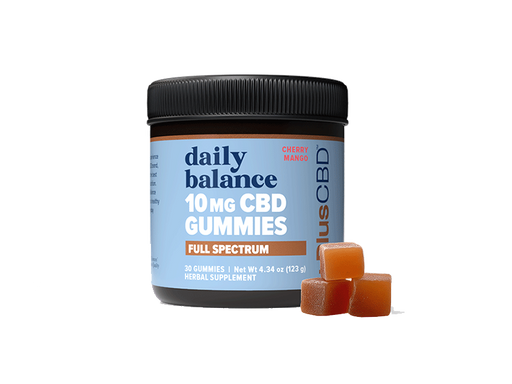 PlusCBD Daily Balance CBD Gummies Cherry Mango 10mg (30 Count) | CBDdatabase.com