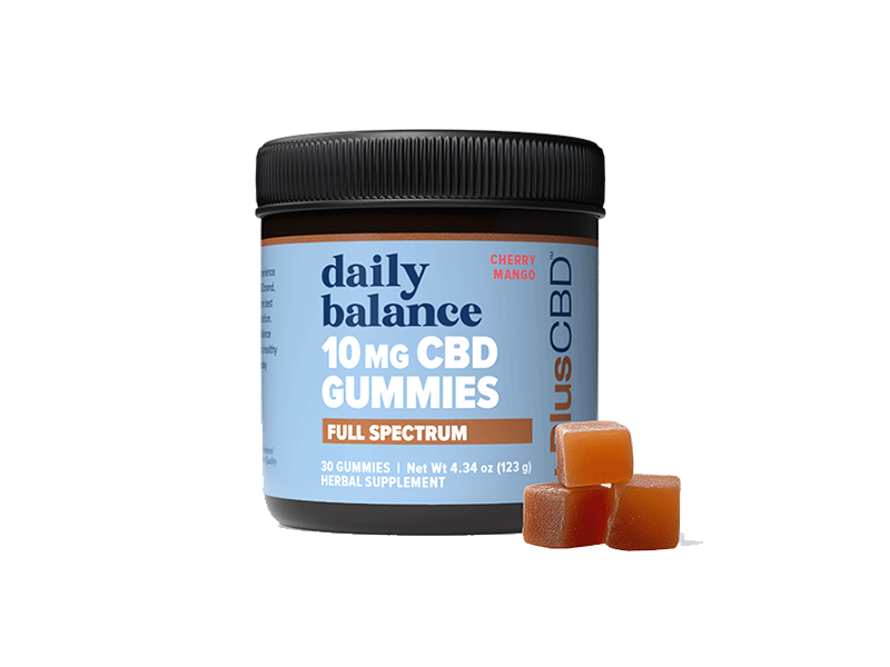PlusCBD Daily Balance CBD Gummies Cherry Mango 10mg (30 Count) | CBDdatabase.com