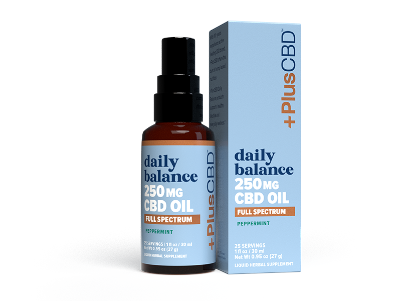 PlusCBD Daily Balance CBD Oil Peppermint 250mg (1 fl oz) | CBDdatabase.com