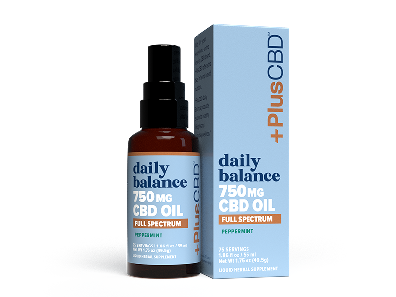 PlusCBD Daily Balance CBD Oil Peppermint 750mg (1.86 fl oz) | CBDdatabase.com