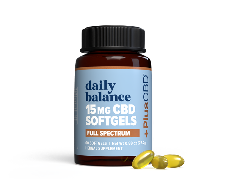 PlusCBD Daily Balance CBD Softgels 15mg (60 Count) | CBDdatabase.com