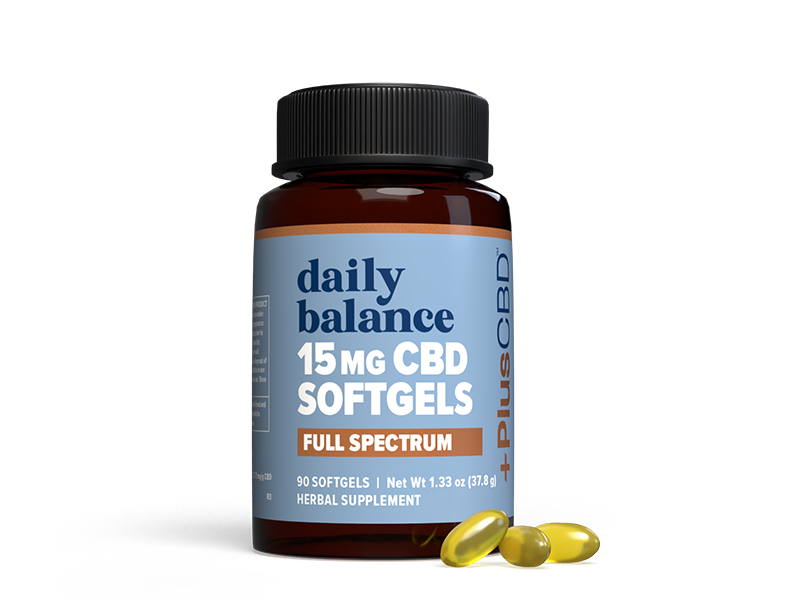 PlusCBD Daily Balance CBD Softgels 15mg (90 Count) | CBDdatabase.com