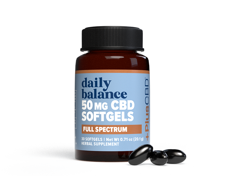 PlusCBD Daily Balance CBD Softgels 50mg (30 Count) | CBDdatabase.com