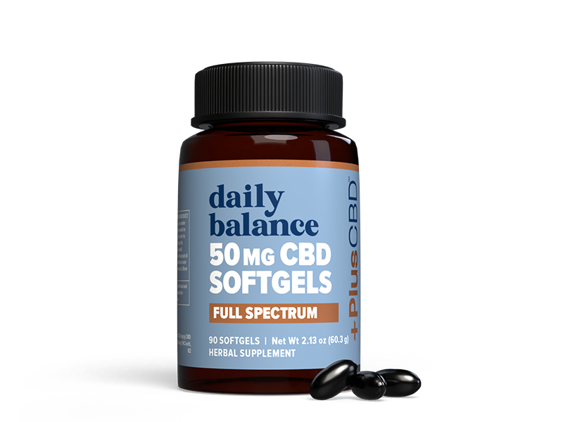 PlusCBD Daily Balance CBD Softgels 50mg (90 Count) | CBDdatabase.com