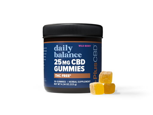 PlusCBD Daily Balance THC Free CBD Gummies Wild Berry 25mg (30 Count) | CBDdatabase.com
