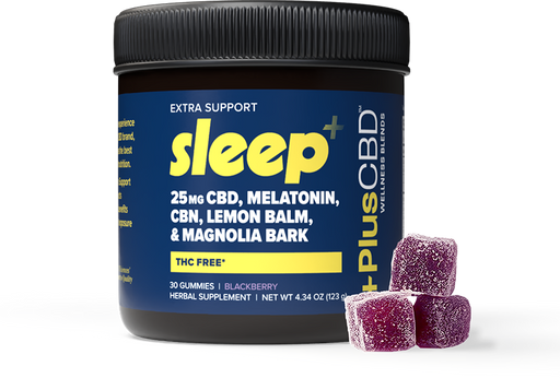 PlusCBD Extra Support Sleep+ CBD Gummies Blackberry 25mg (30 Count) | CBDdatabase.com