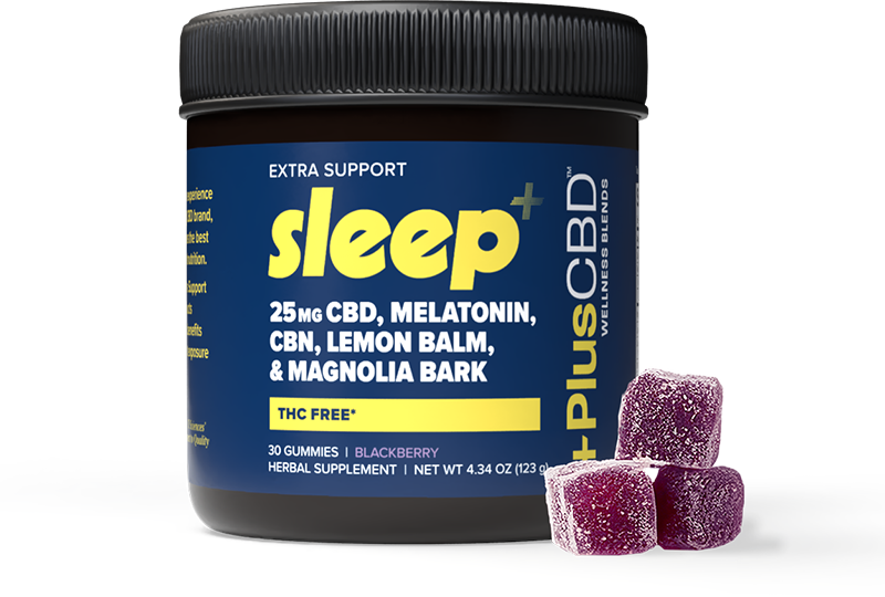 PlusCBD Extra Support Sleep+ CBD Gummies Blackberry 25mg (30 Count) | CBDdatabase.com