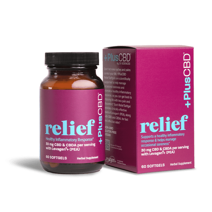 PlusCBD Relief CBD Softgels + PEA 30mg (60 Count) | CBDdatabase.com