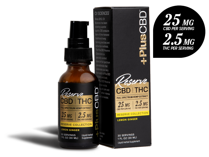 PlusCBD Reserve CBD Oil Lemon Ginger 750mg CBD 75mg THC (1 fl oz) | CBDdatabase.com