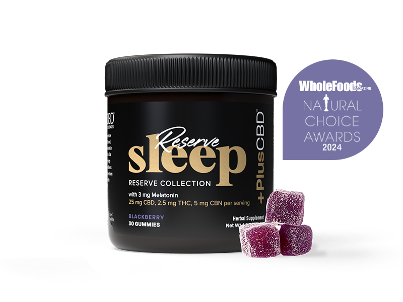 PlusCBD Reserve Sleep Gummies Blackberry 25mg CBD 2.5mg THC (30 Count) | CBDdatabase.com