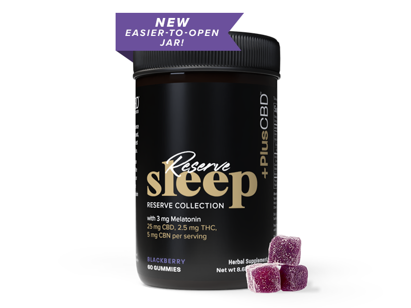 PlusCBD Reserve Sleep Gummies Blackberry 25mg CBD 2.5mg THC (60 Count) | CBDdatabase.com