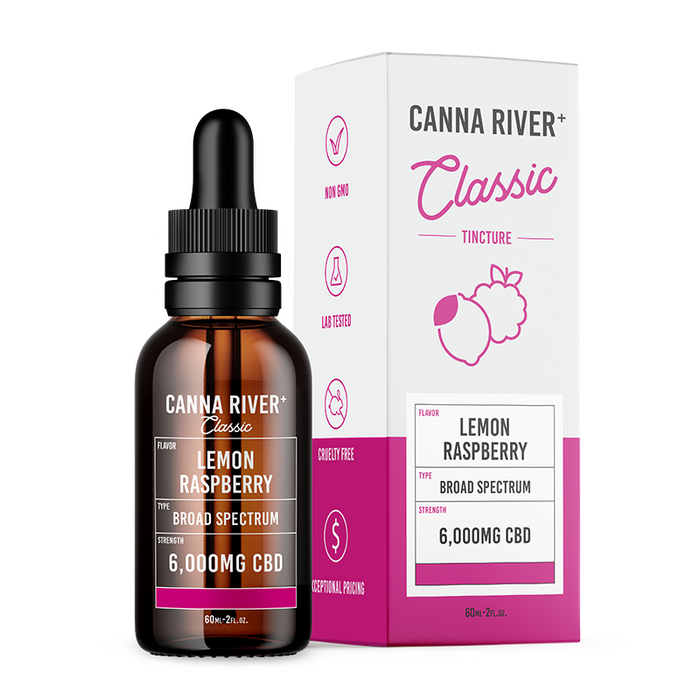 Canna River Classic Broad Spectrum CBD Oil Lemon Raspberry 1500mg to 12000mg