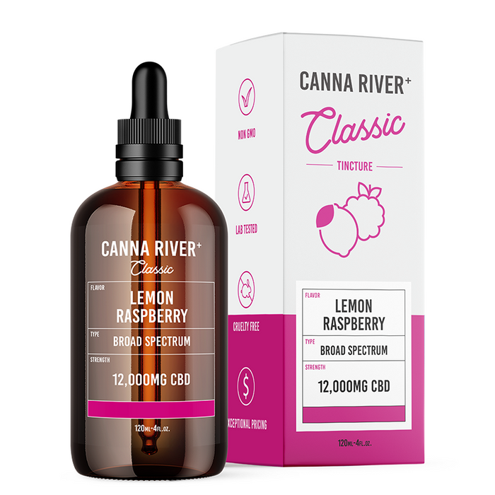 Canna River Classic Broad Spectrum CBD Oil Lemon Raspberry 1500mg to 12000mg