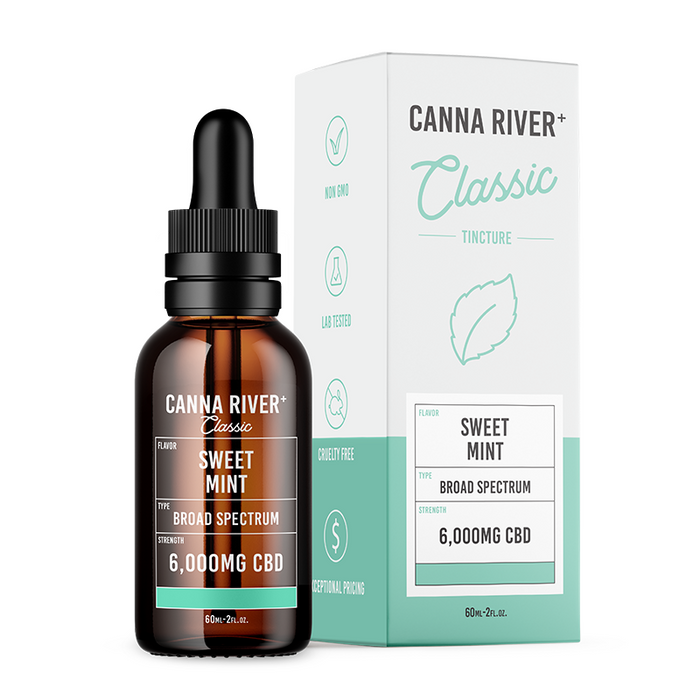Canna River Classic Broad Spectrum CBD Oil Sweet Mint 1500mg to 12000mg