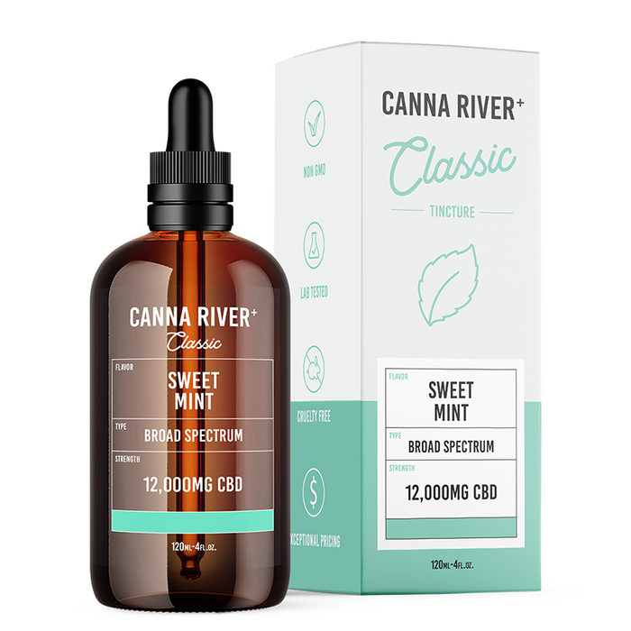 Canna River Classic Broad Spectrum CBD Oil Sweet Mint 1500mg to 12000mg
