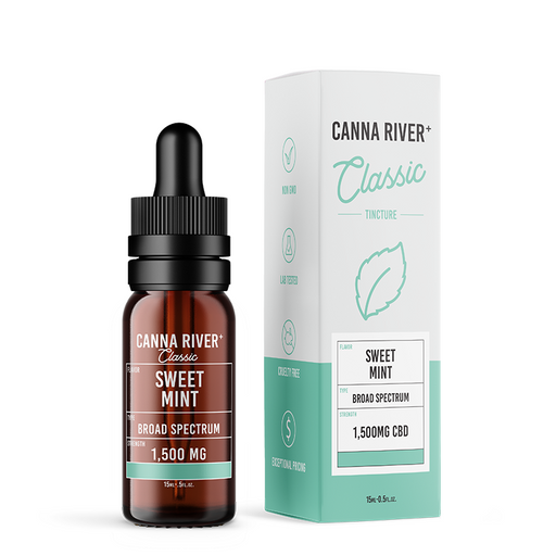 Canna River Classic Broad Spectrum CBD Oil Sweet Mint 1500mg to 12000mg