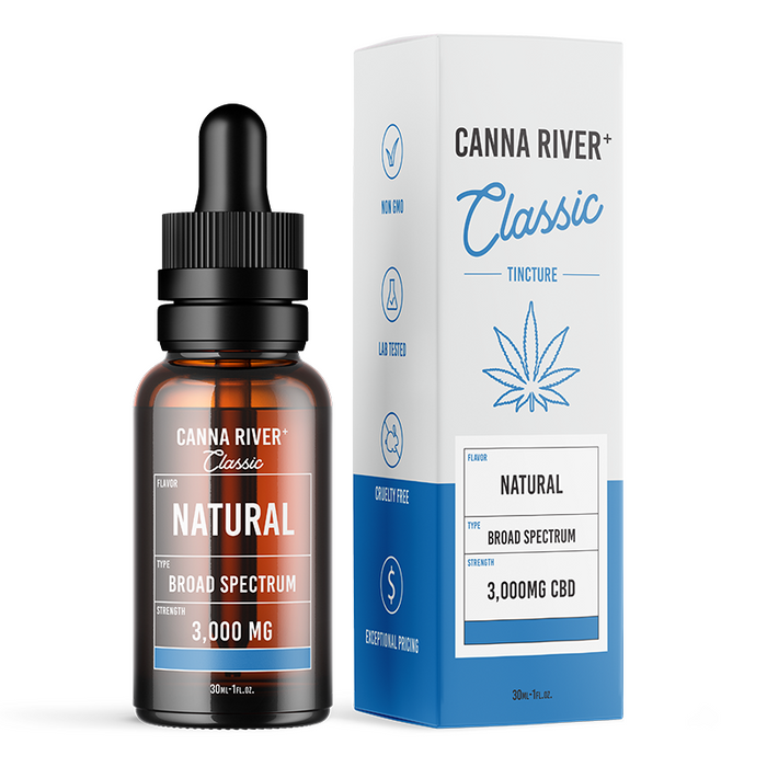 Canna River Classic Broad Spectrum CBD Oil Natural 1500mg to 12000mg