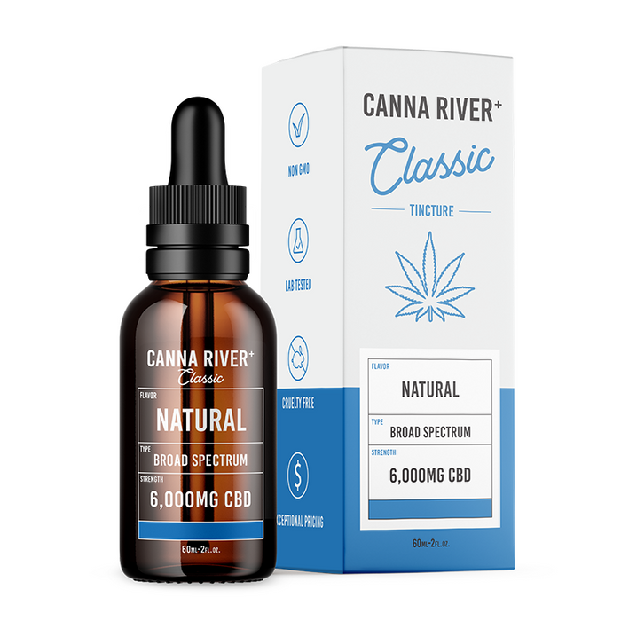 Canna River Classic Broad Spectrum CBD Oil Natural 1500mg to 12000mg