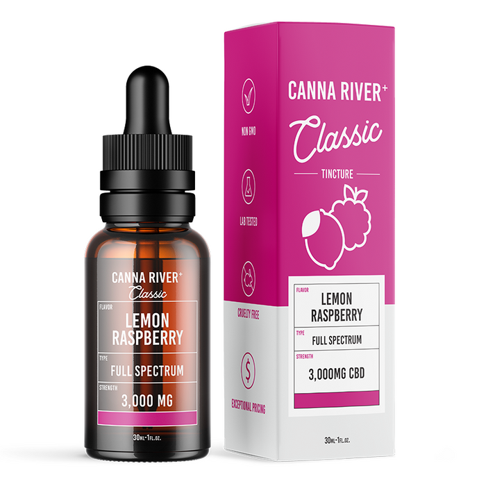 Canna River Classic Full Spectrum CBD Oil Lemon Raspberry 1500mg to 12000mg
