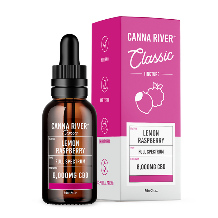 Canna River Classic Full Spectrum CBD Oil Lemon Raspberry 1500mg to 12000mg