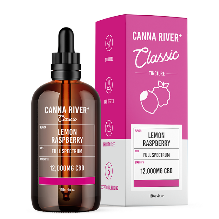 Canna River Classic Full Spectrum CBD Oil Lemon Raspberry 1500mg to 12000mg