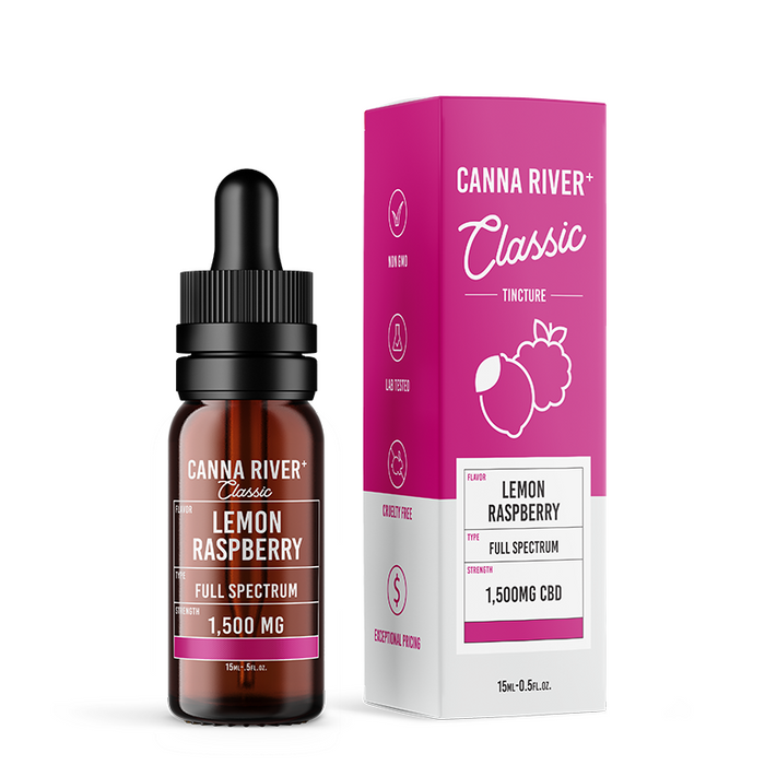 Canna River Classic Full Spectrum CBD Oil Lemon Raspberry 1500mg to 12000mg
