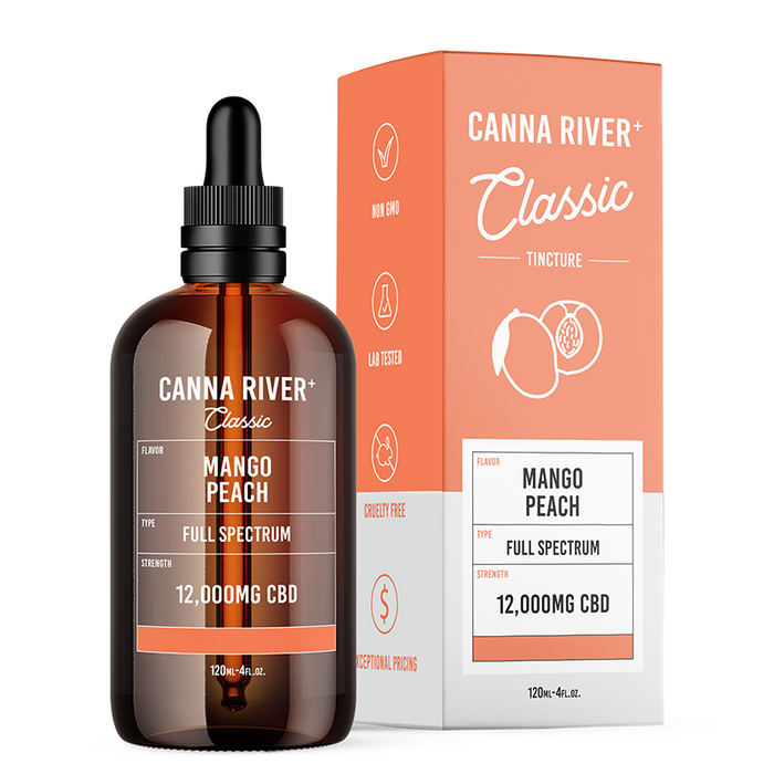Canna River Classic Full Spectrum CBD Oil Mango Peach 1500mg to 12000mg 12000mg (120mL)